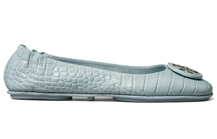 (W) TORY BURCH Minnie Travel 'Embossed Leather Elegant Ballet Flat - Blue' 圖 2