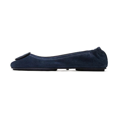 (W) TORY BURCH Minnie Travel 'Navy Ballet Flats'