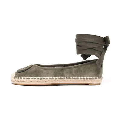 (W) TORY BURCH Minnie Velvet Flat 'Green'