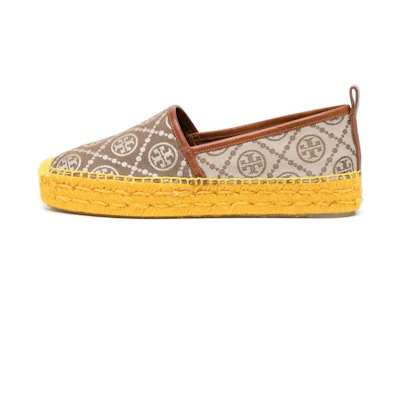 (W) TORY BURCH Monogram Woven Flat 'Brown'