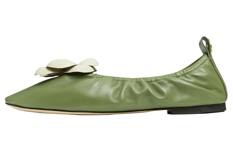 (W) TORY BURCH Napa Leather Ballet Flats 'Green'