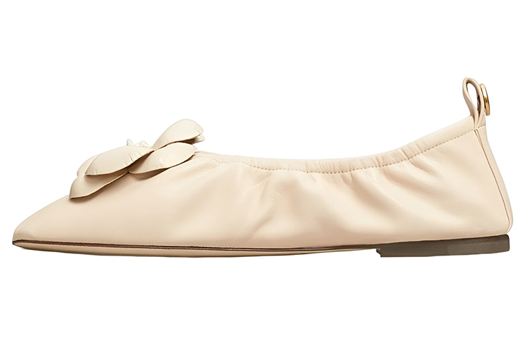 (Women) TORY BURCH Nappa Leather Ballet Flats 'Beige' 84855-191