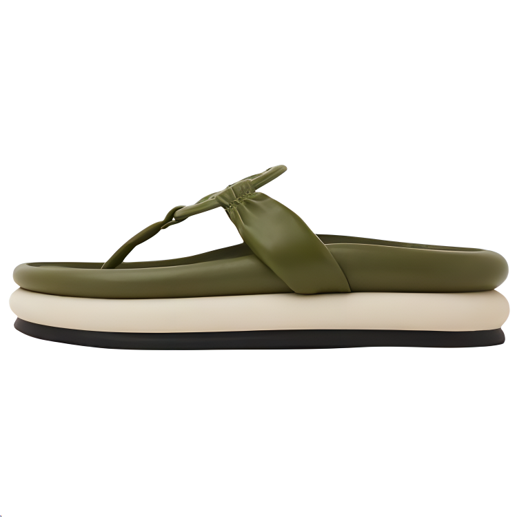 (Women) Tory Burch Padded Leather Flip Flops Green 139753-300