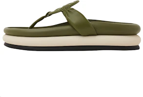 (Women) Tory Burch Padded Leather Flip Flops Green 139753-300 (Women) Tory Burch Padded Leather Flip Flops Green 139753-300