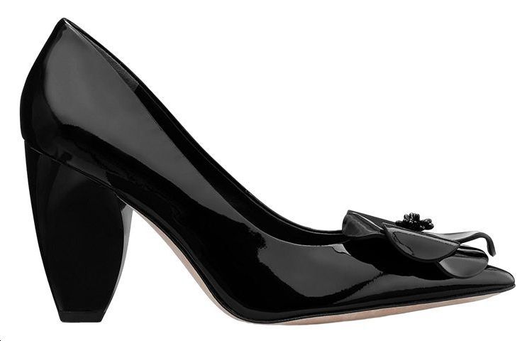 Order (Women) TORY BURCH Patent Bloom Pointed-Toe Block Heel 'Black' 142995-007