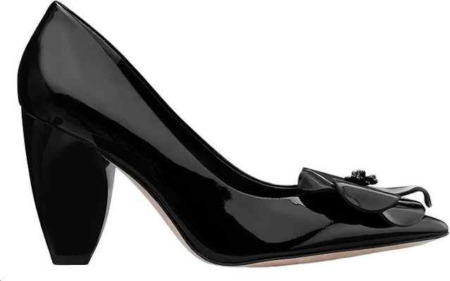 (Women) TORY BURCH Patent Bloom Pointed-Toe Block Heel 'Black' 142995-007 Order (Women) TORY BURCH Patent Bloom Pointed-Toe Block Heel 'Black' 142995-007