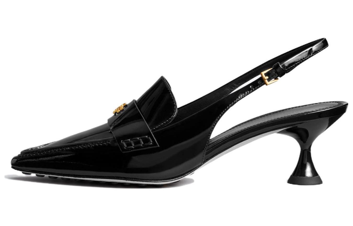 (Women) TORY BURCH Patent Cap-Toe Slingback Pumps 'Black' 144435-004