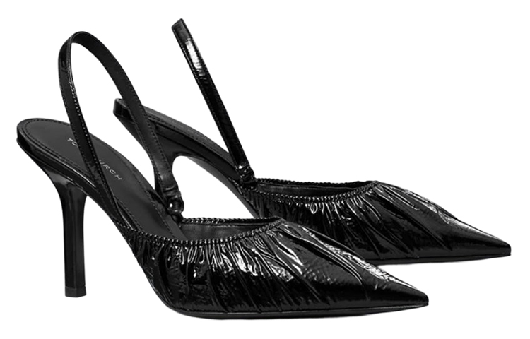 Lookbook TORY BURCH 漆皮 尖頭 細跟 高跟鞋 女款 黑色