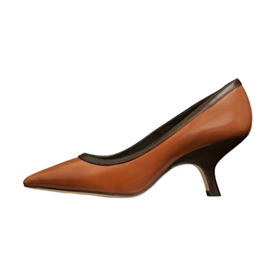 (W) TORY BURCH Patent Leather Pointed Toe Stiletto 'Brown Fashion'
