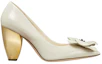 Order (W) TORY BURCH Leren Stilettohakken ''Wit'' ''Bloem Patroon Puntige Neus'' 142995-731