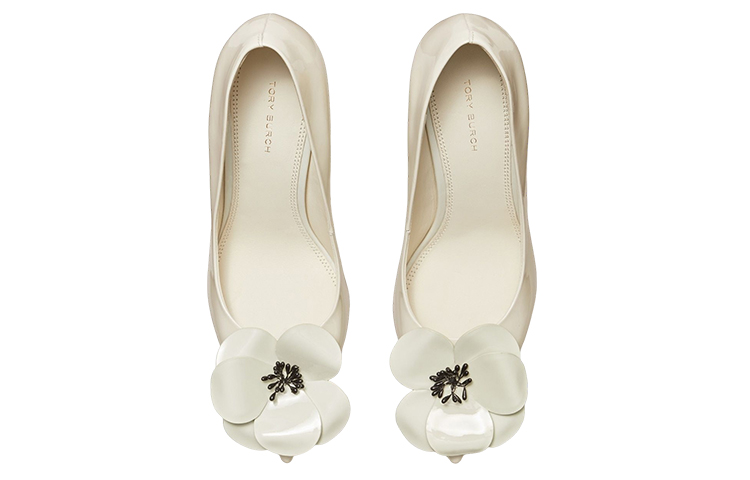 Shop (W) TORY BURCH Leren Stilettohakken ''Wit'' ''Bloem Patroon Puntige Neus'' 142995-731