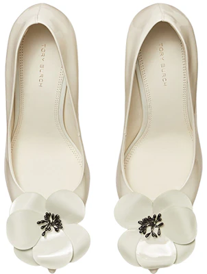 (W) TORY BURCH Leren Stilettohakken ''Wit'' ''Bloem Patroon Puntige Neus'' 142995-731 Shop (W) TORY BURCH Leren Stilettohakken ''Wit'' ''Bloem Patroon Puntige Neus'' 142995-731