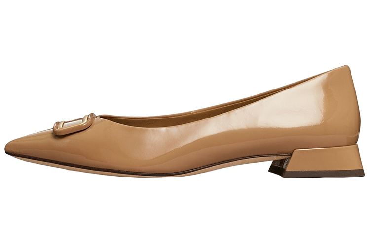 (Women) TORY BURCH Patent Point-Toe Flat 'Pink' 146639-200