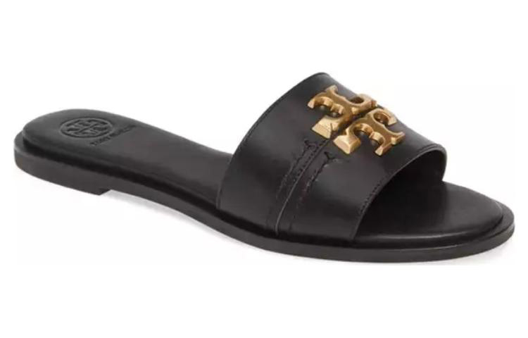 Order (W) TORY BURCH Peep-Toe Slide 'Hitam Pekat' 60245-004