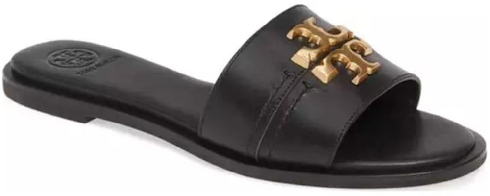 (Women) TORY BURCH Peep-Toe Slide 'Deep Black' 60245-004 Order (Women) TORY BURCH Peep-Toe Slide 'Deep Black' 60245-004