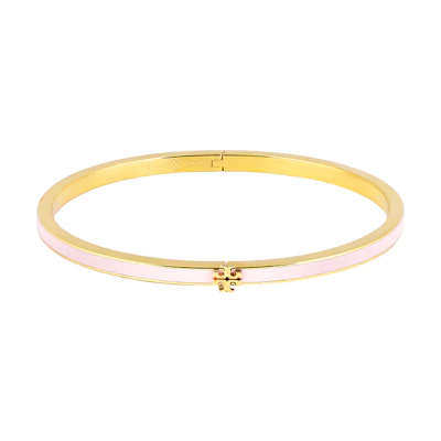 (Women) TORY BURCH Pink Enamel Crystal Logo Bracelet for Women. 152856-650