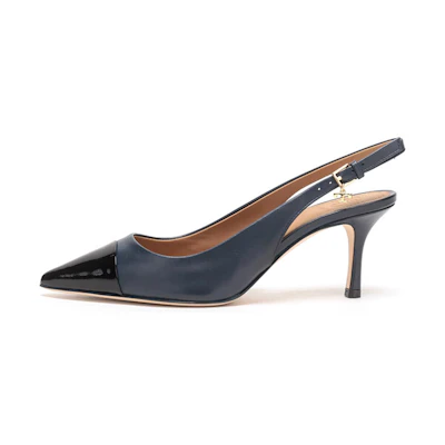 (W) TORY BURCH Pointed-Toe Stiletto Heels 'Blue Black Buckle'