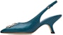 (W) TORY BURCH Hujung Tajam Buckle Stiletto 'Biru' 149605-499
