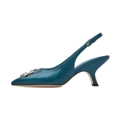 (W) TORY BURCH Pointed Toe Buckle Stiletto 'Blue'