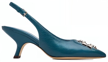 (W) TORY BURCH Sepatu Tumit Runcing Gesper Stiletto 'Biru' 149605-499 Order (W) TORY BURCH Sepatu Tumit Runcing Gesper Stiletto 'Biru' 149605-499