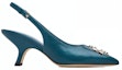 Order (W) TORY BURCH Hujung Tajam Buckle Stiletto 'Biru' 149605-499