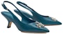 (W) TORY BURCH Hujung Tajam Buckle Stiletto 'Biru' 149605-499