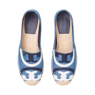 (W) TORY BURCH Poppy Logo Espadrille 'Blue'