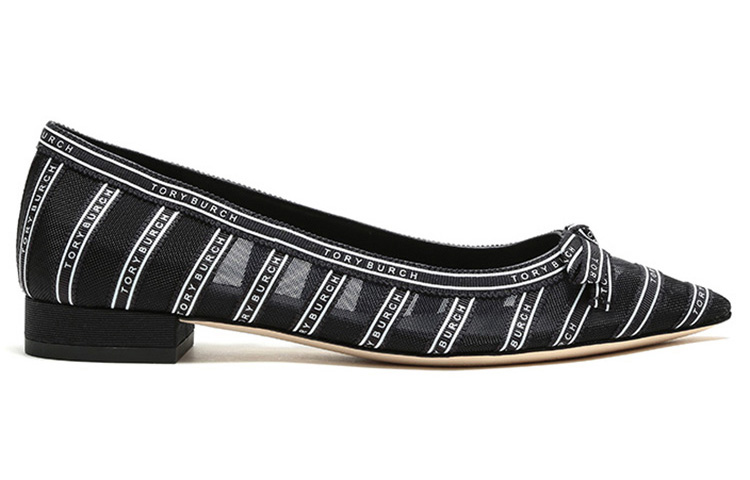 (W) TORY BURCH Printed Fabric Pointed Toe Flats 'Navy Blue' 圖 2