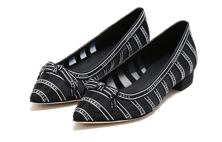 (W) TORY BURCH Printed Fabric Pointed Toe Flats 'Navy Blue' 圖 3
