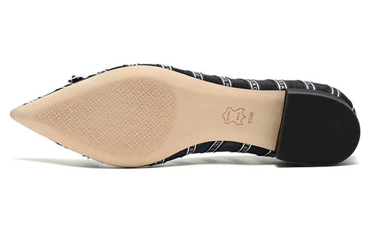 (W) TORY BURCH Printed Fabric Pointed Toe Flats 'Navy Blue' 圖 6