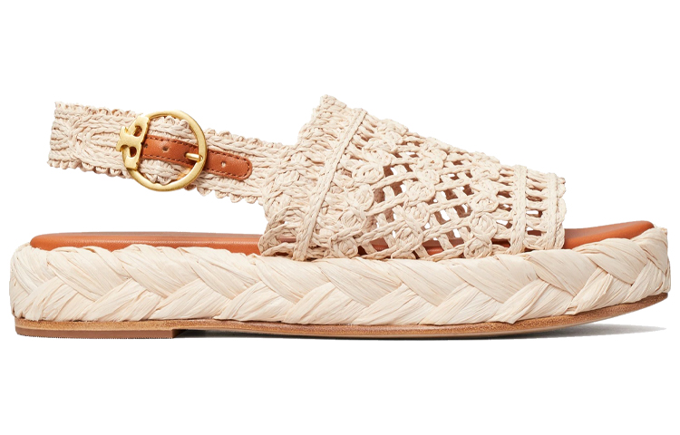 (W) TORY BURCH Raffia Weave Flat 'Ivory White' 圖 2