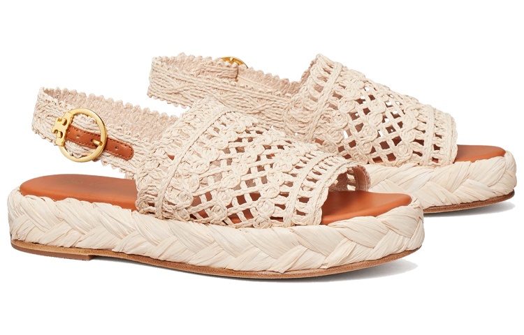 (W) TORY BURCH Raffia Weave Flat 'Ivory White' 圖 3
