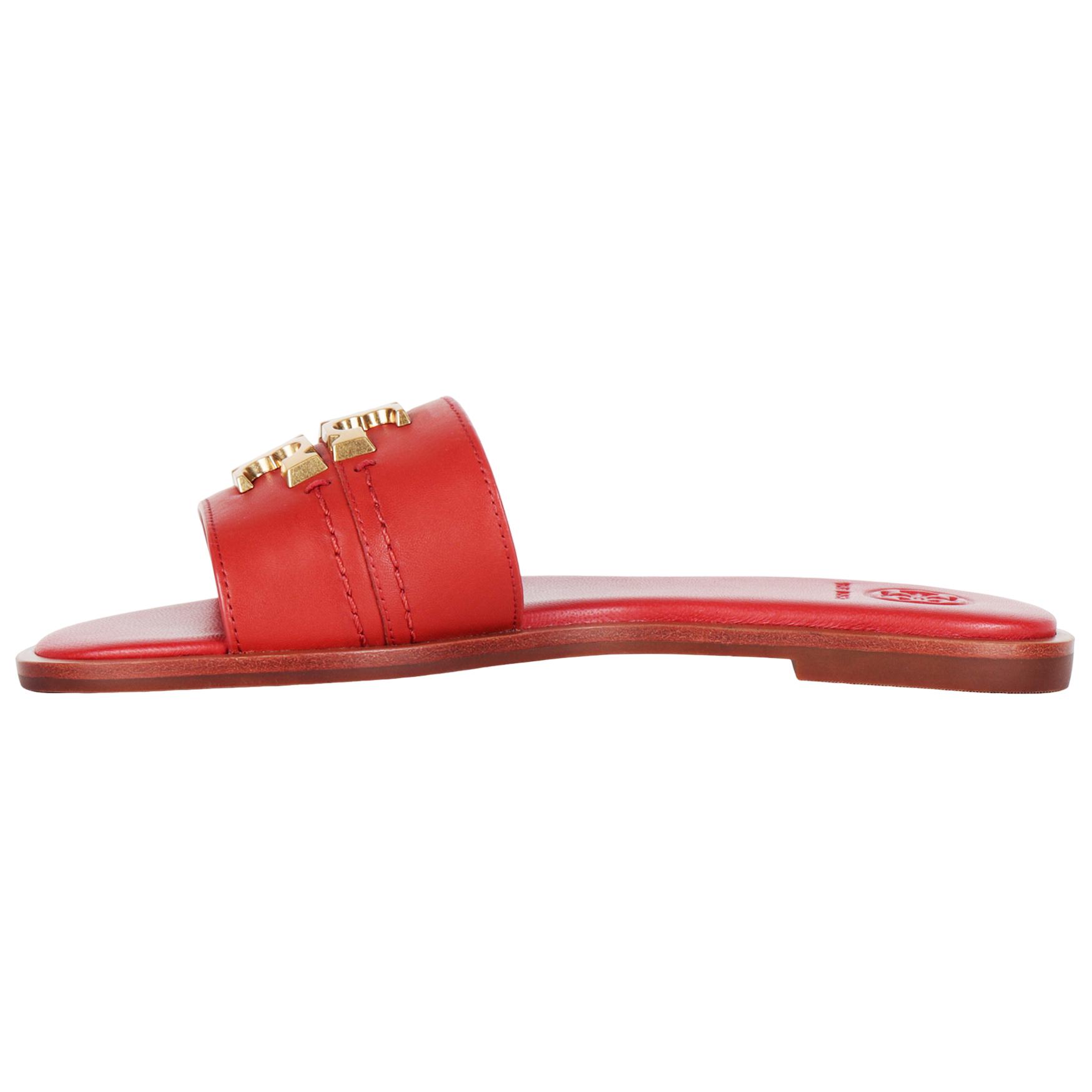 (Women) Tory Burch Red Leather Open-Toe Slide Sandals 60245-805