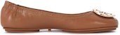 (W) TORY BURCH Kasut Bulat Alas Kaki 'Kulit Coklat' 32880-232