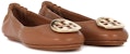 (W) TORY BURCH Kasut Bulat Alas Kaki 'Kulit Coklat' 32880-232