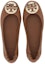 Shop (W) TORY BURCH Kasut Bulat Alas Kaki 'Kulit Coklat' 32880-232