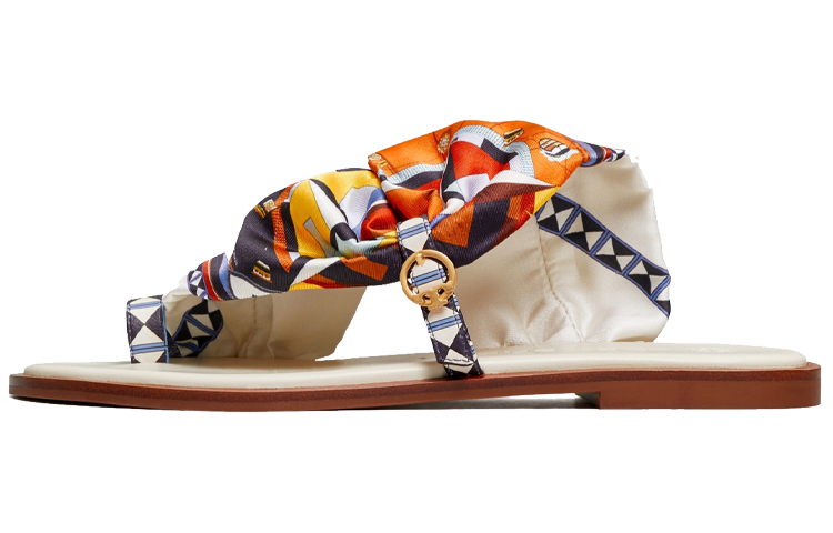 (W) TORY BURCH Selby 'Ivory Scarf Print'