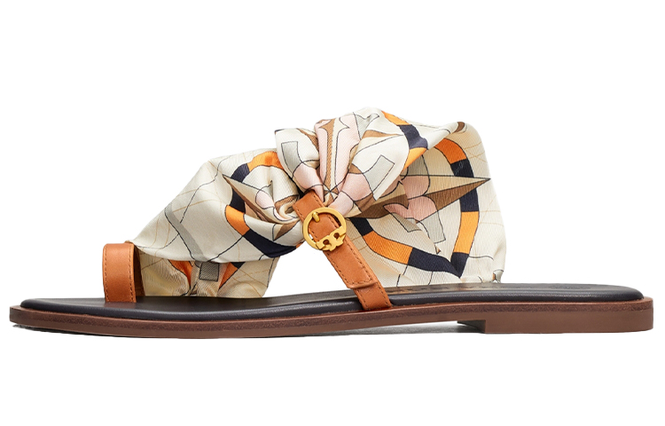(W) TORY BURCH Selby 'Scarf Print Camel'