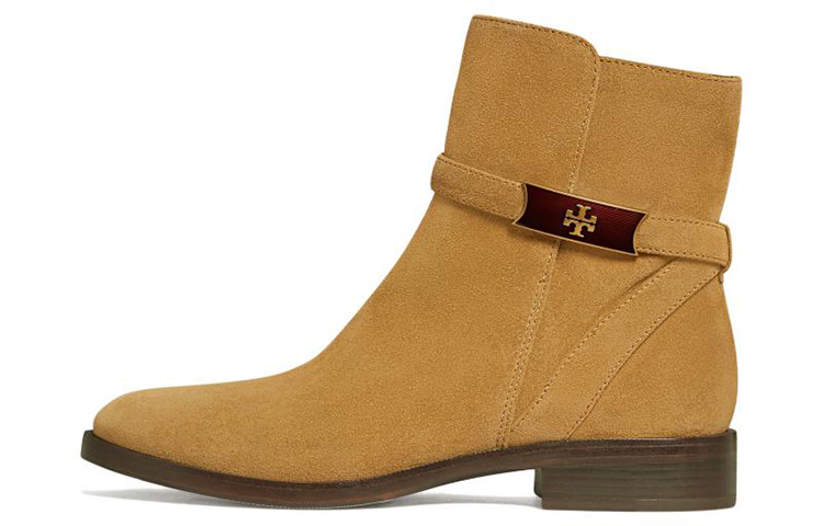 (W) TORY BURCH Short Boot 'Light Brown Logo Zip'