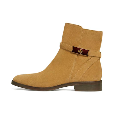 (W) TORY BURCH Short Boot 'Light Brown Logo Zip'