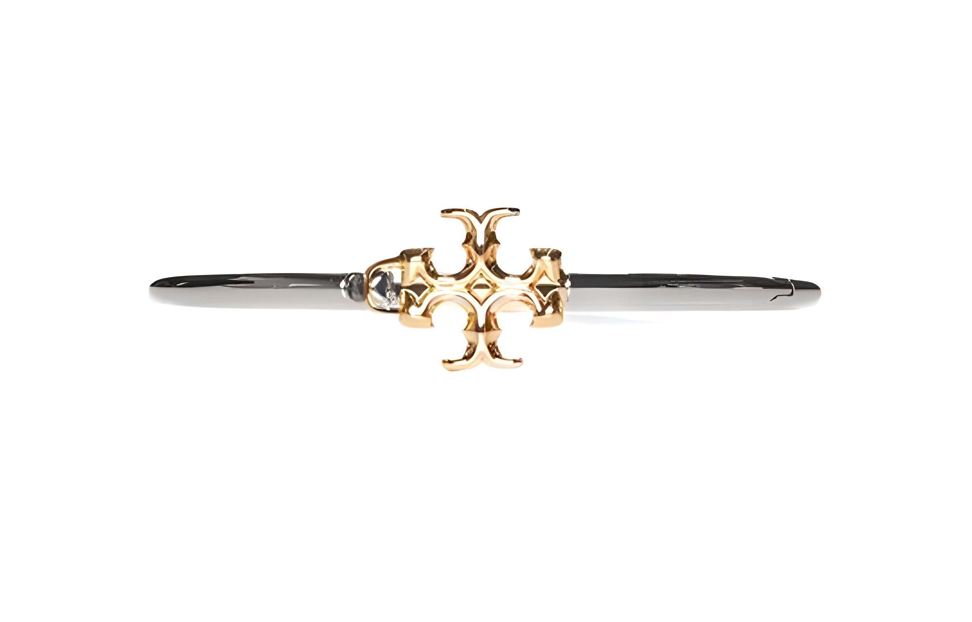 (Women) Tory Burch Signature Design Silver Metal Alloy Brass Bangle for Women. 73878-024