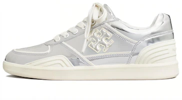 (Women) Tory Burch Silver Leather Low-Top Casual Sneakers. 152960-020 (Women) Tory Burch Silver Leather Low-Top Casual Sneakers. 152960-020