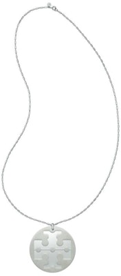 (Women) TORY BURCH Silver Logo Round Pendant Brass Necklace for Women 147182 Lookbook (Women) TORY BURCH Silver Logo Round Pendant Brass Necklace for Women 147182