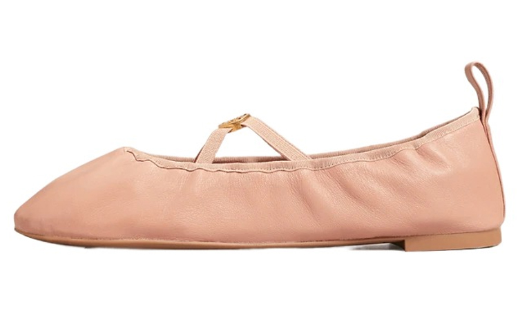 (W) TORY BURCH Soft Leather Flat 'Pink'