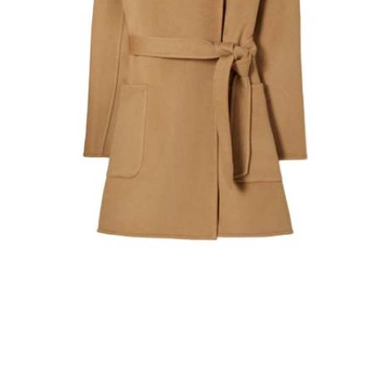 Sizing (Women) Tory Burch Solid Color Hooded Long Sleeve Belted Coat  Camel Color 153871-252