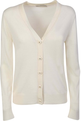 (W) TORY BURCH SS23 米色V領純色針織扣衫 146283-104 Buy (W) TORY BURCH SS23 米色V領純色針織扣衫 146283-104