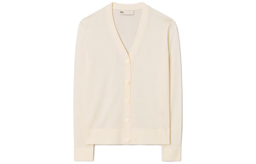 Order (W) TORY BURCH SS23 米色V領純色針織扣衫 146283-104