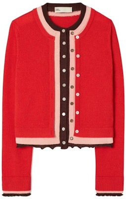 (W) TORY BURCH SS23 拼接色塊羊絨針織紅色長袖毛衣 144571-418 Order (W) TORY BURCH SS23 拼接色塊羊絨針織紅色長袖毛衣 144571-418