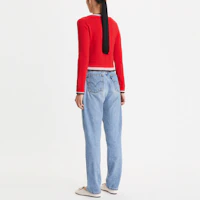 Shop (Women) TORY BURCH SS23 Colorblock Cashmere Knit Sweater Red Long Sleeve 144571-418