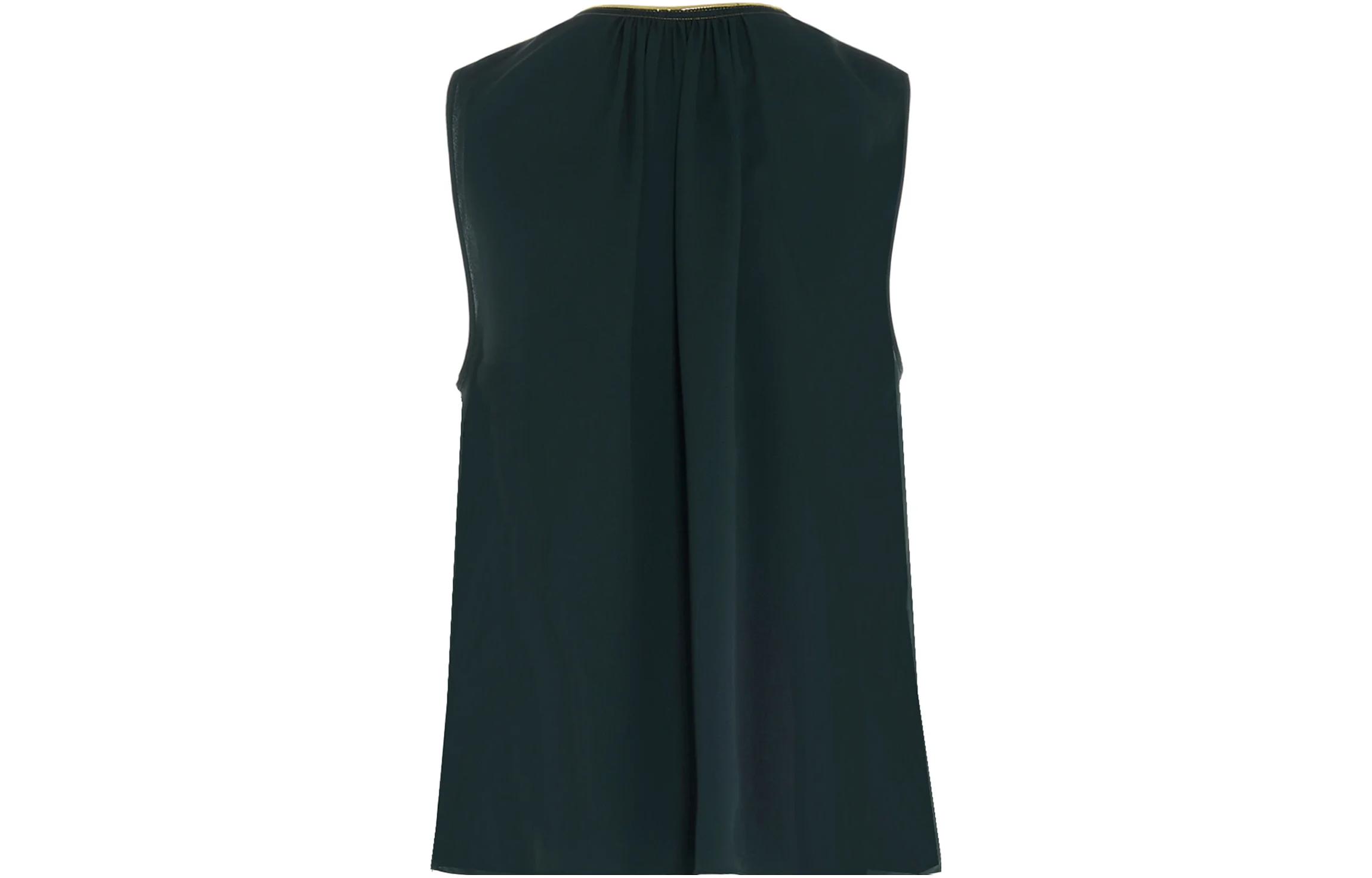 Lookbook (Women) Tory Burch SS23  Sleeveless Contrast Trim Casual T-Shirt Green. 74822-309